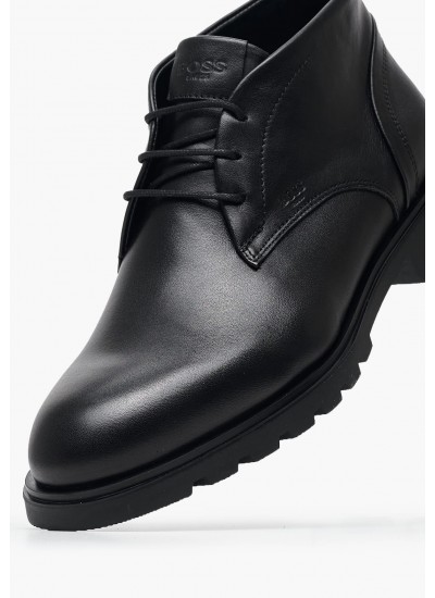 Men Boots A7632 Black Leather Boss shoes