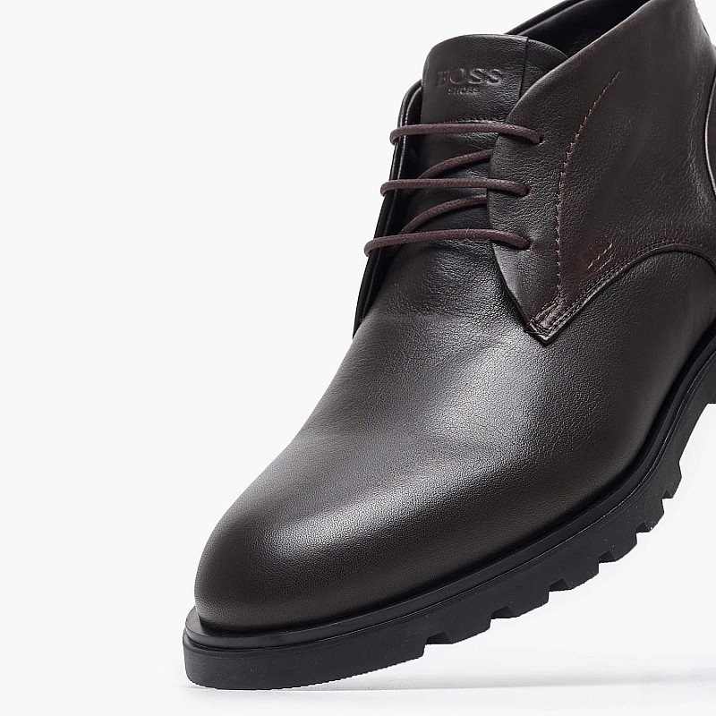 Ανδρικά Μποτάκια A7632 Καφέ Δέρμα Boss shoes
