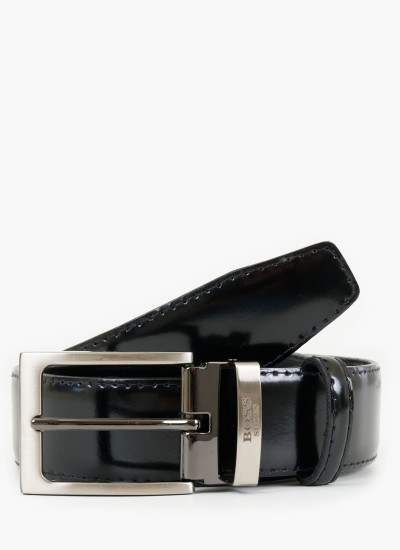 Ανδρικές Ζώνες ZB010 Μπλε Δέρμα Λουστρίνι Boss shoes