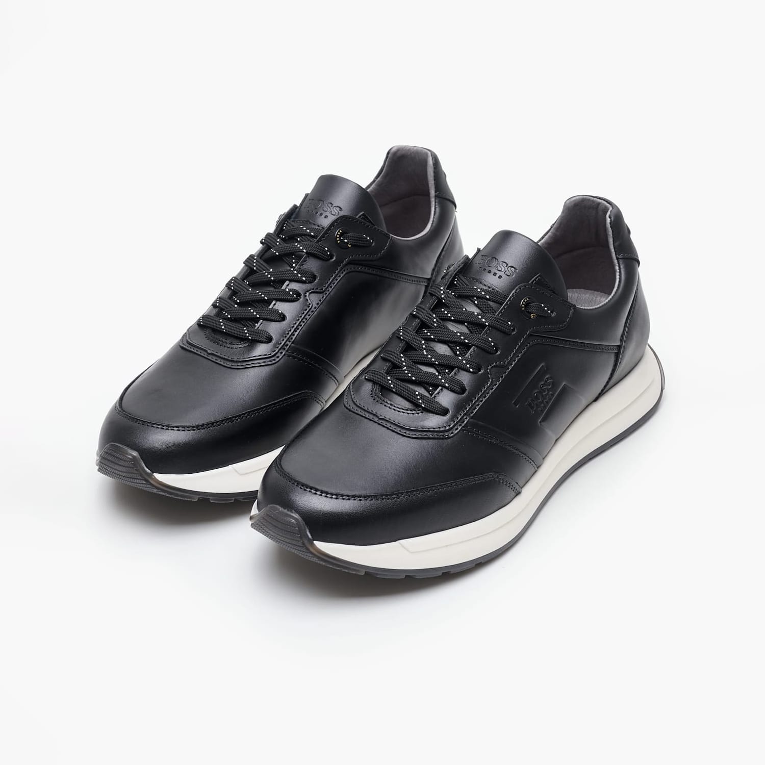Ανδρικά Παπούτσια Casual AB230 Μαύρο Δέρμα Boss shoes Ανδρικά Παπούτσια Casual AB230 Μαύρο Δέρμα Boss shoes