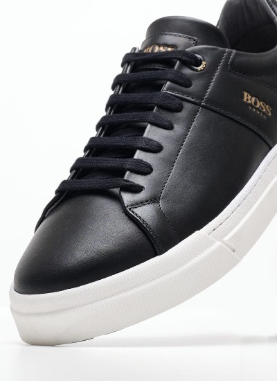 Ανδρικά Παπούτσια Casual AC121 Μαύρο Δέρμα Boss shoes