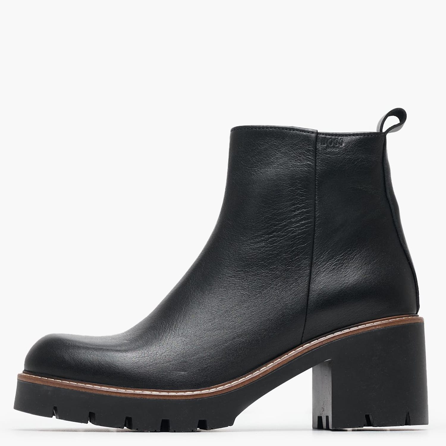 Γυναικεία Μποτάκια AW7552 Μαύρο Δέρμα Boss shoes
