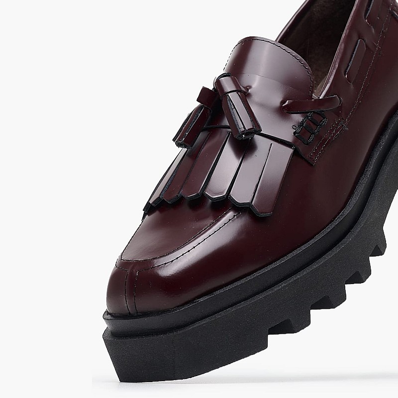Γυναικεία Μοκασίνια AWCH347 Μπορντό Δέρμα Boss shoes