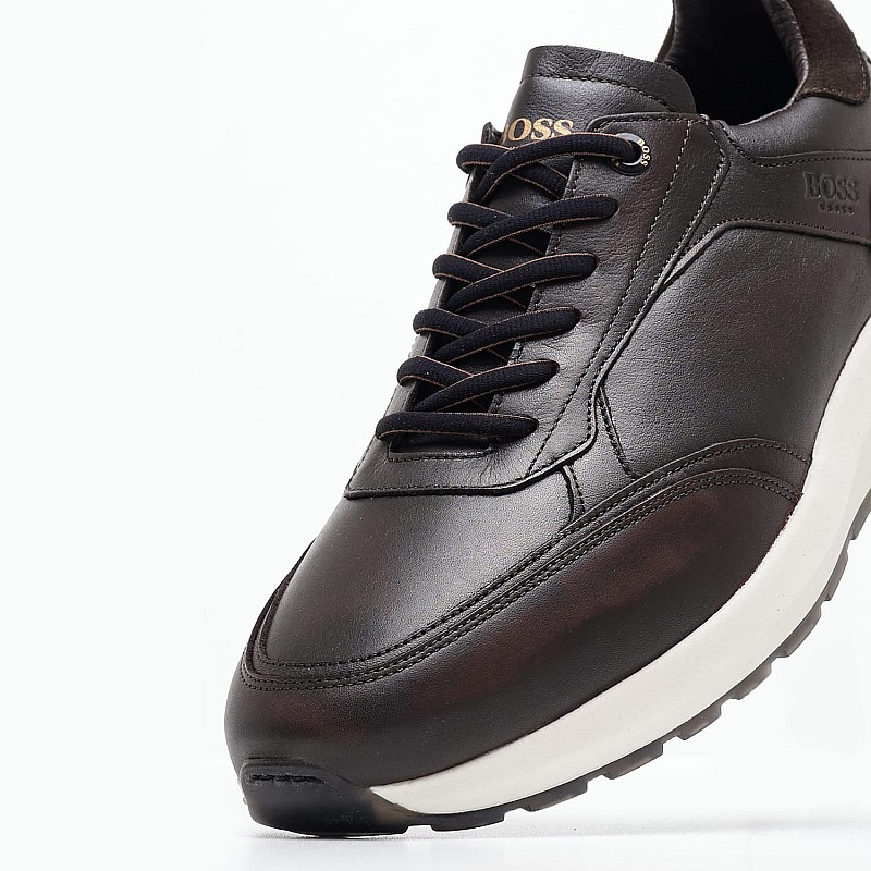 Ανδρικά Παπούτσια Casual AZ273 Καφέ Δέρμα Boss shoes
