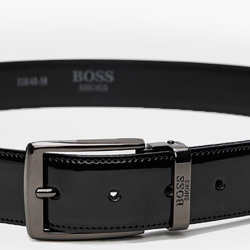 Ανδρικές Ζώνες ZB009 Μαύρο Δέρμα Λουστρίνι Boss shoes