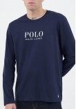 Men T-Shirts Ls.Crew.Top DarkBlue Cotton Ralph Lauren