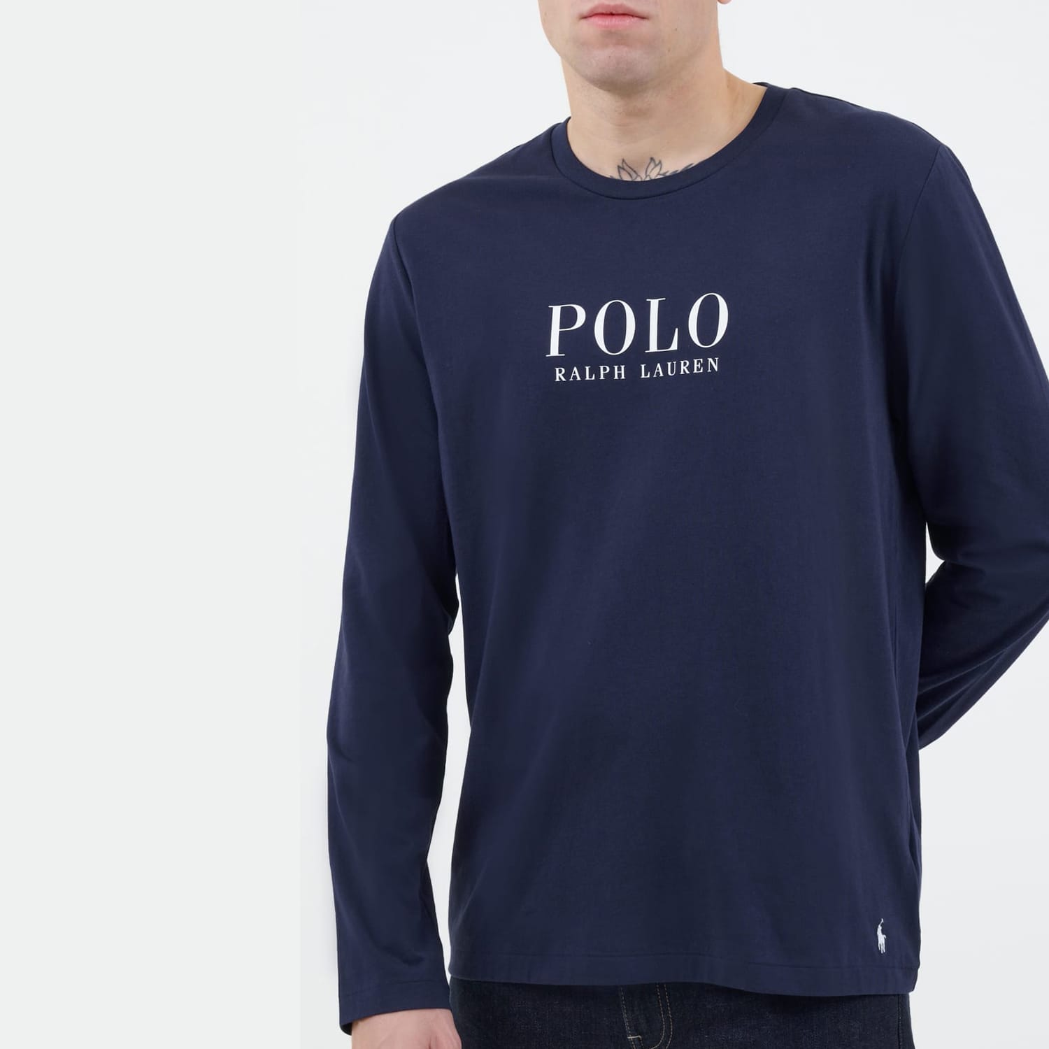 Ανδρικές Μπλούζες Ls.Crew.Top Σκούρο Μπλε Βαμβάκι Ralph Lauren