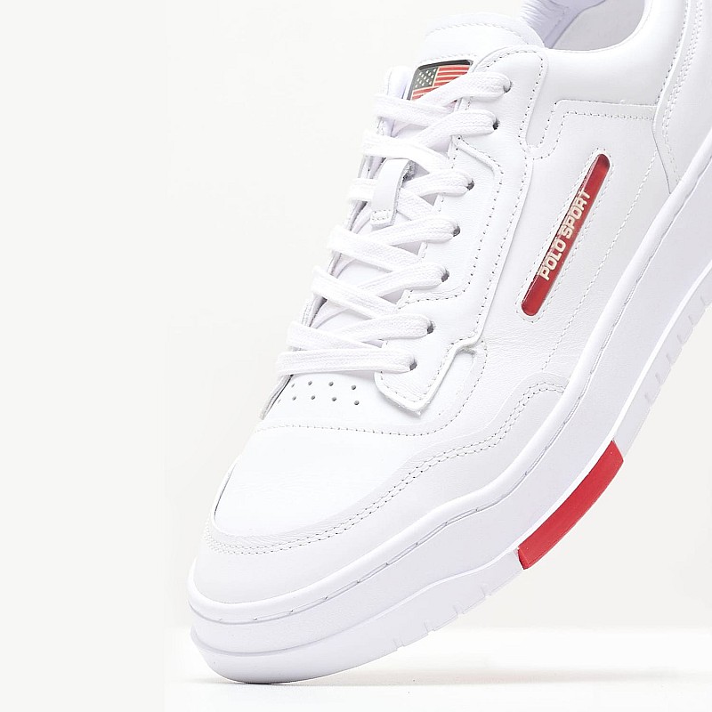 Ανδρικά Παπούτσια Casual Ps.Sneaker Άσπρο Δέρμα Ralph Lauren