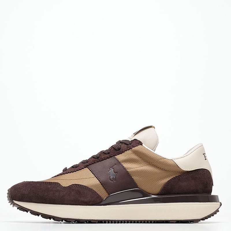 Men Casual Shoes Train89 Brown Leather Ralph Lauren