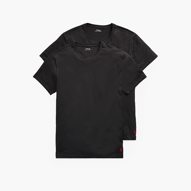 Men T-Shirts Undershirt.2pack Black Cotton Ralph Lauren