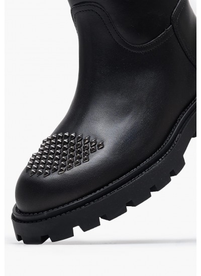 Γυναικεία Flats K.730.ST Μαύρο Δέρμα Makis Kotris