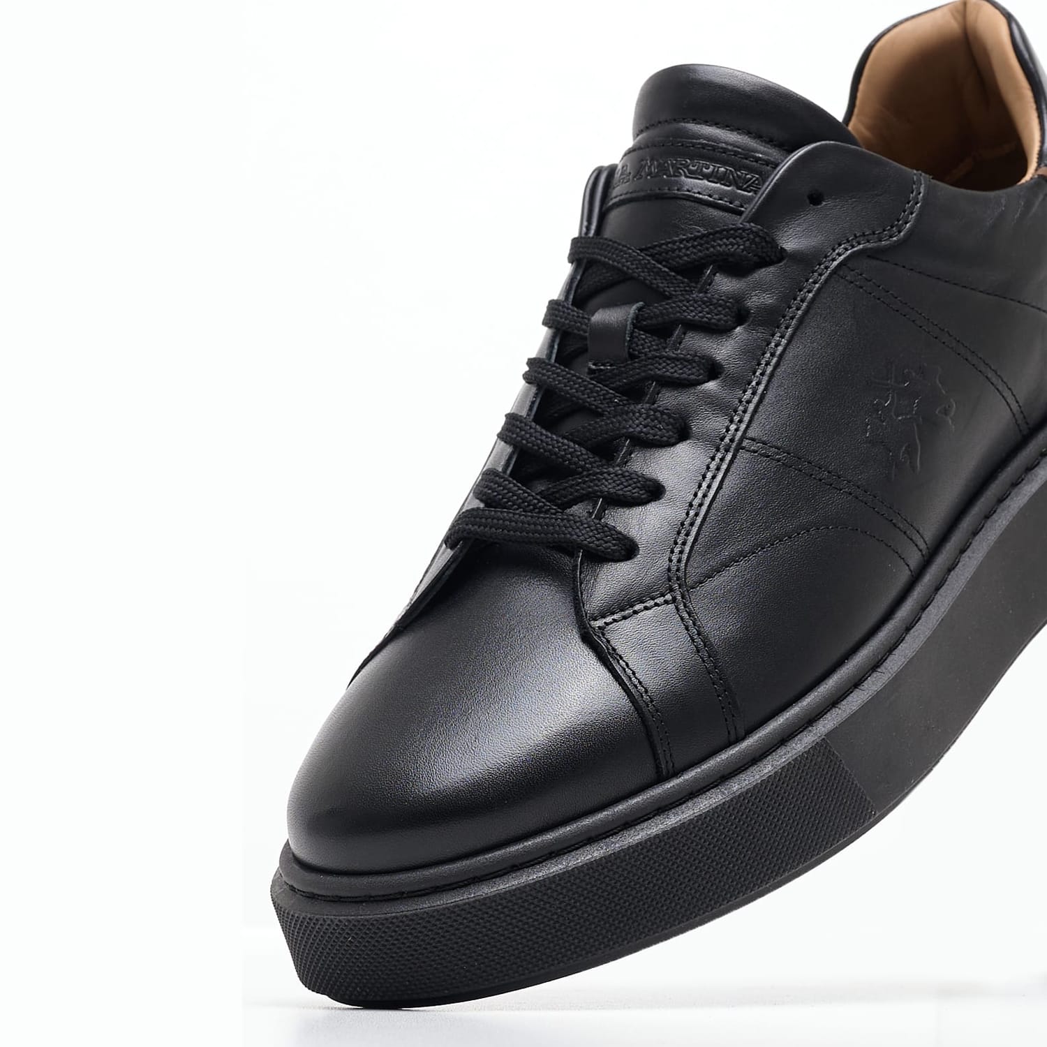 Men Casual Shoes 242001 Black Leather La Martina