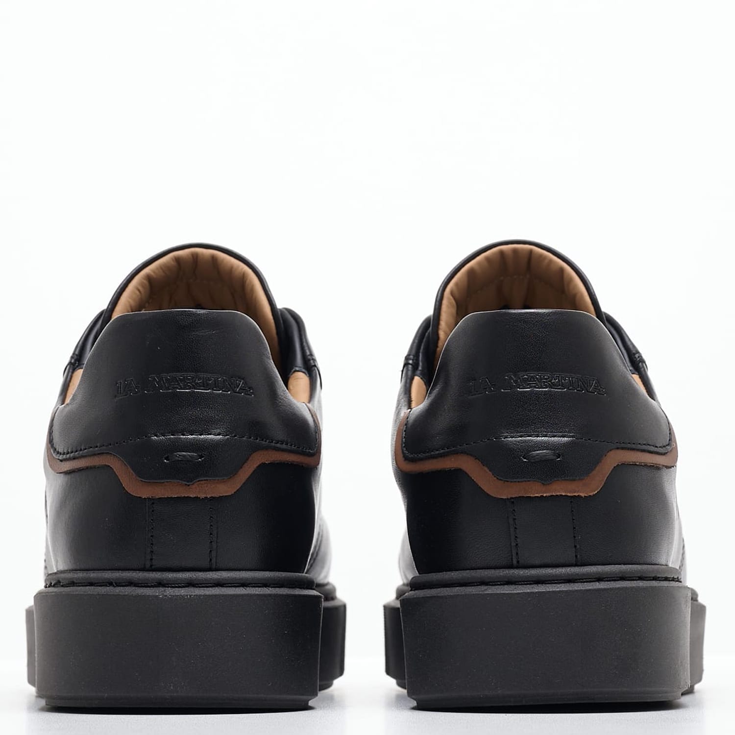 Men Casual Shoes 242001 Black Leather La Martina Men Casual Shoes 242001 Black Leather La Martina