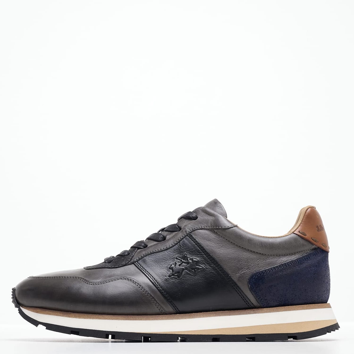 Men Casual Shoes 242070 Grey Leather La Martina