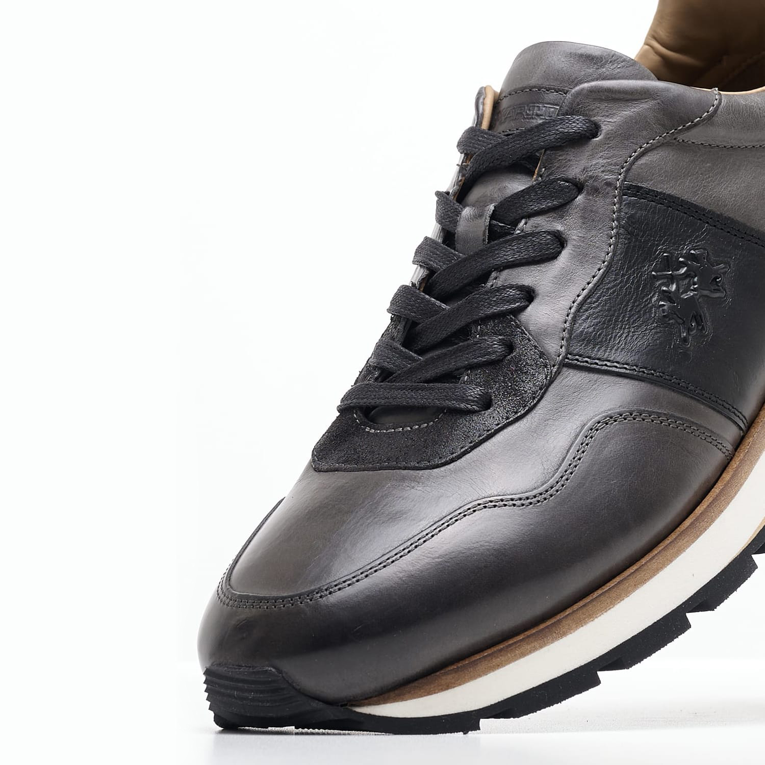 Men Casual Shoes 242070 Grey Leather La Martina