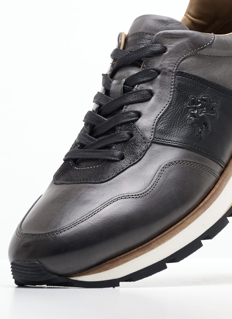 Men Casual Shoes from the Argentinian La Martinan brand 242070 Grey Leather mortoglou.gr eshop