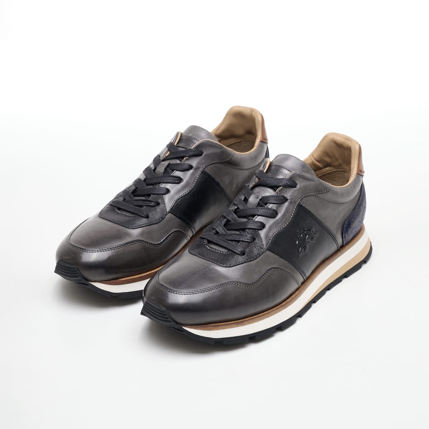 Men Casual Shoes 242070 Grey Leather La Martina Men Casual Shoes 242070 Grey Leather La Martina