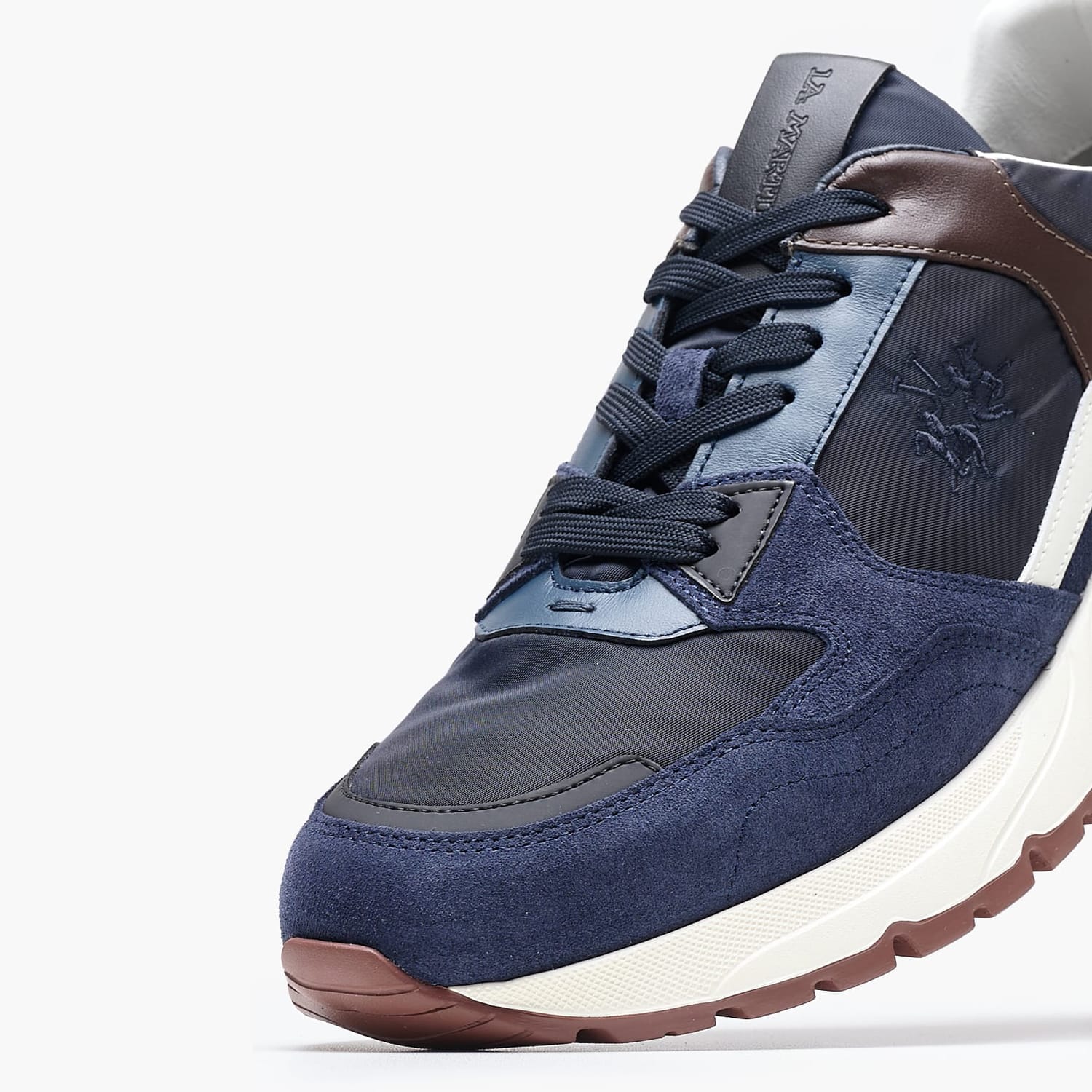 Men Casual Shoes 242091 Blue Buckskin-Fabric La Martina