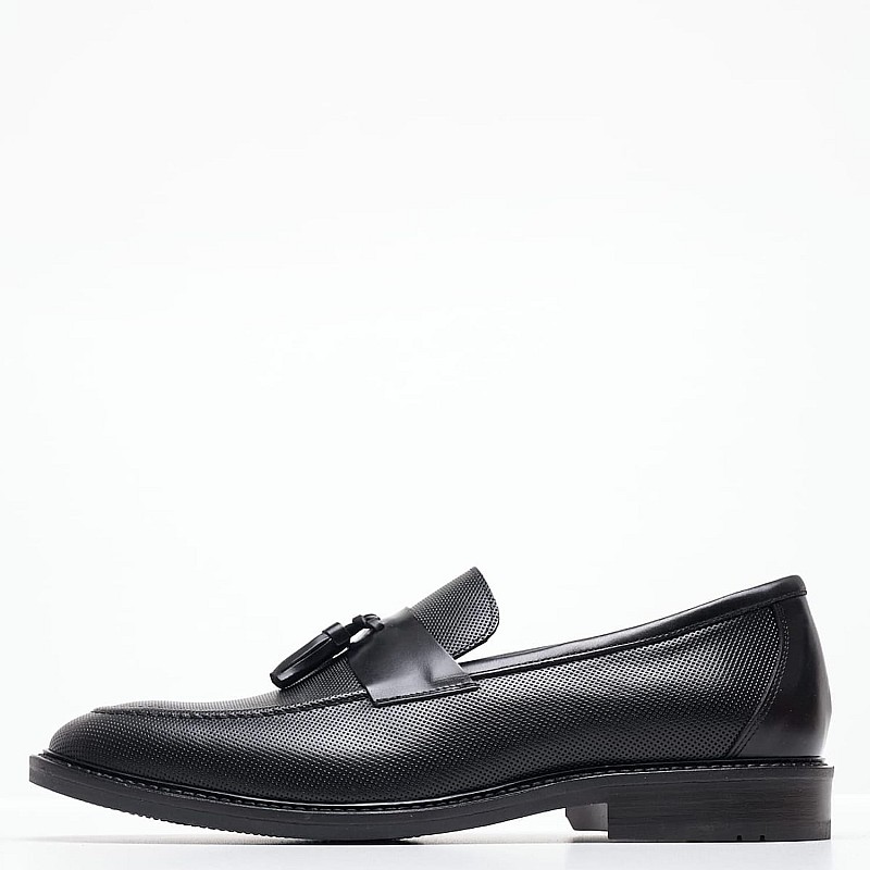 Men Moccasins 4404 Black Leather Damiani