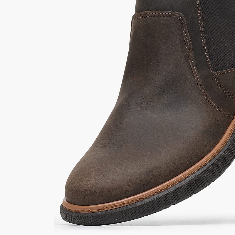 Men Boots 6052 Brown Oily Leather Damiani
