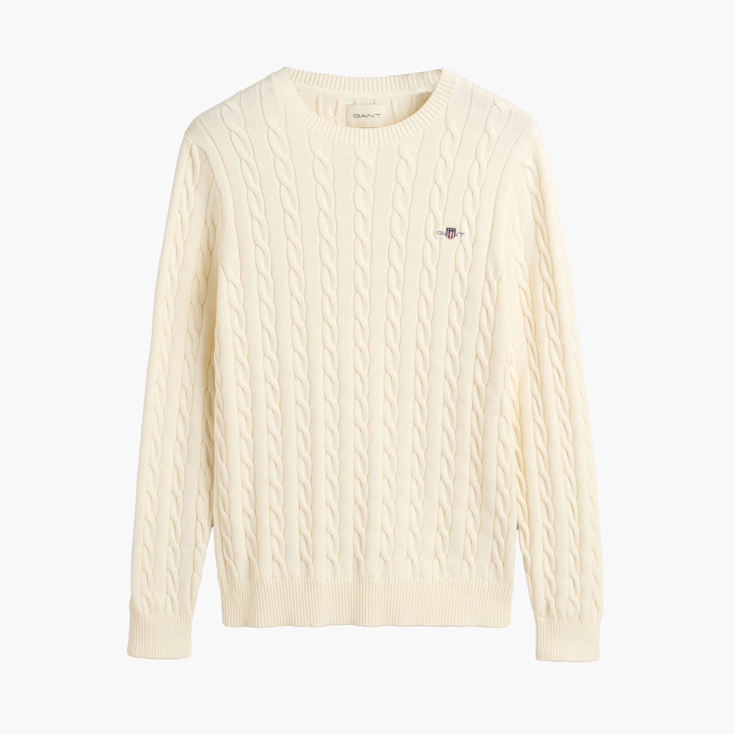 Men T-Shirts Cab.Neck Beige Cotton GANT