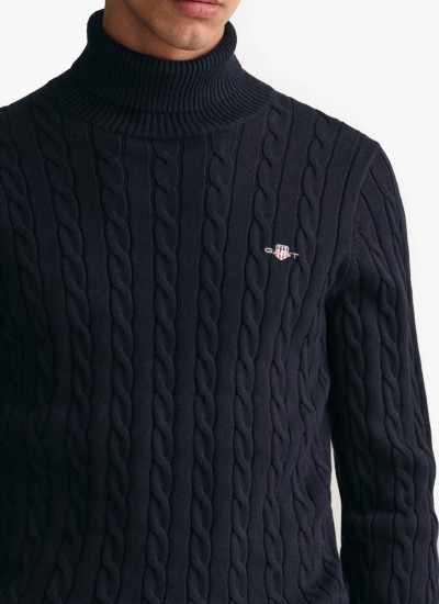 Ανδρικά Γάντια Knitted.Gloves Σκούρο Μπλε Μαλλί GANT