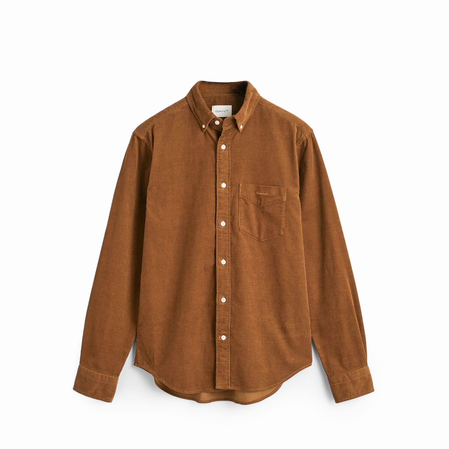 Men Shirts Cord.Shirt.2 Brown Cotton GANT