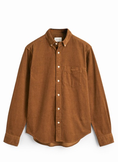Ανδρικά Πουκάμισα Oxford.Shirt Μπλέ Ανοιχτό Βαμβάκι GANT