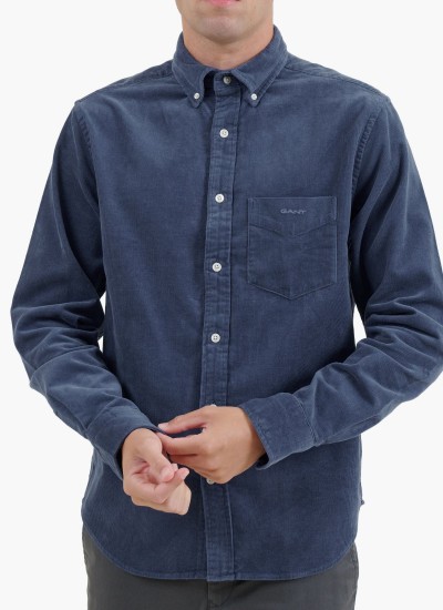 Ανδρικά Πουκάμισα Oxford.Shirt Μπλέ Ανοιχτό Βαμβάκι GANT