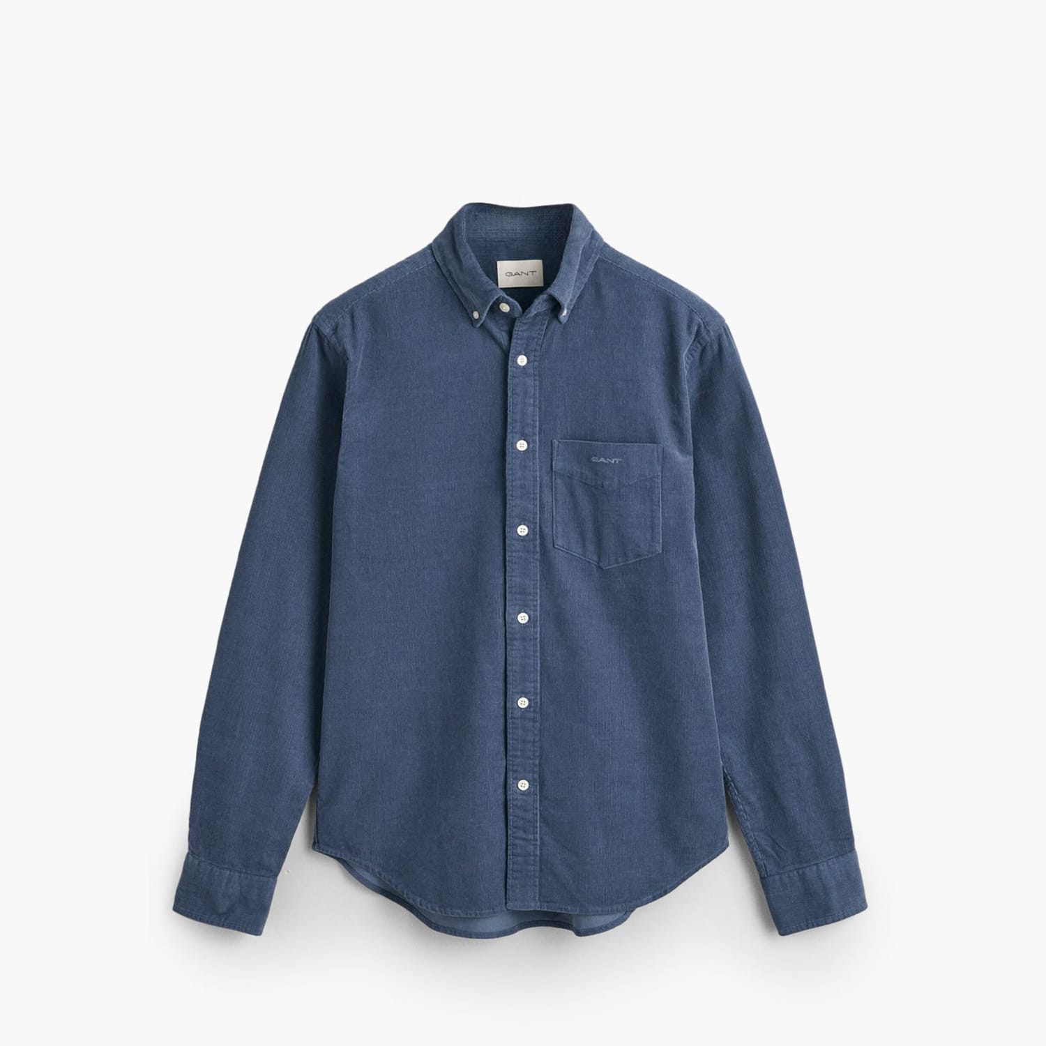 Men Shirts Cord.Shirt Blue Cotton GANT
