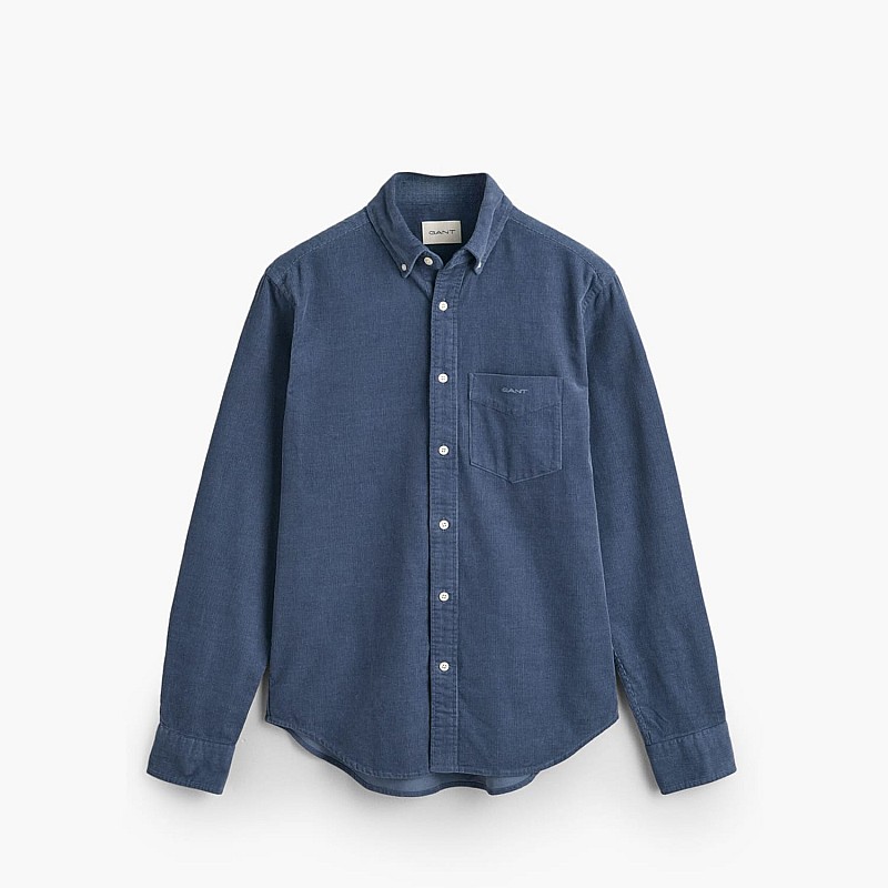 Ανδρικά Πουκάμισα Cord.Shirt Μπλε Βαμβάκι GANT