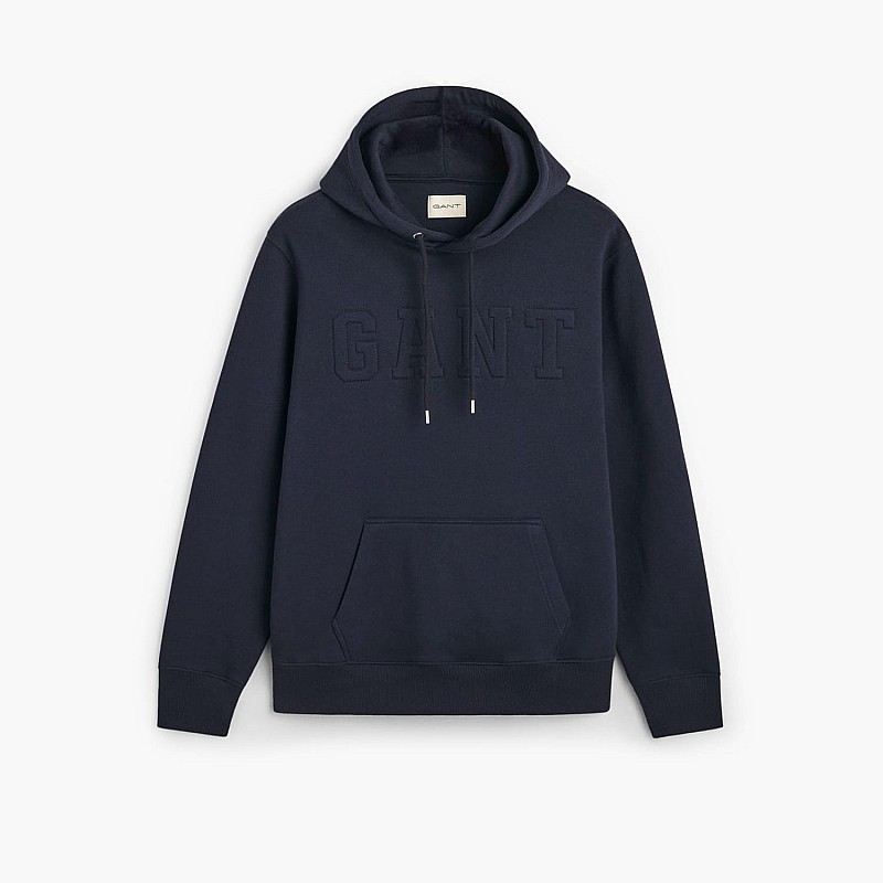 Men's Footer Embossed.Hoodie DarkBlue Cotton GANT