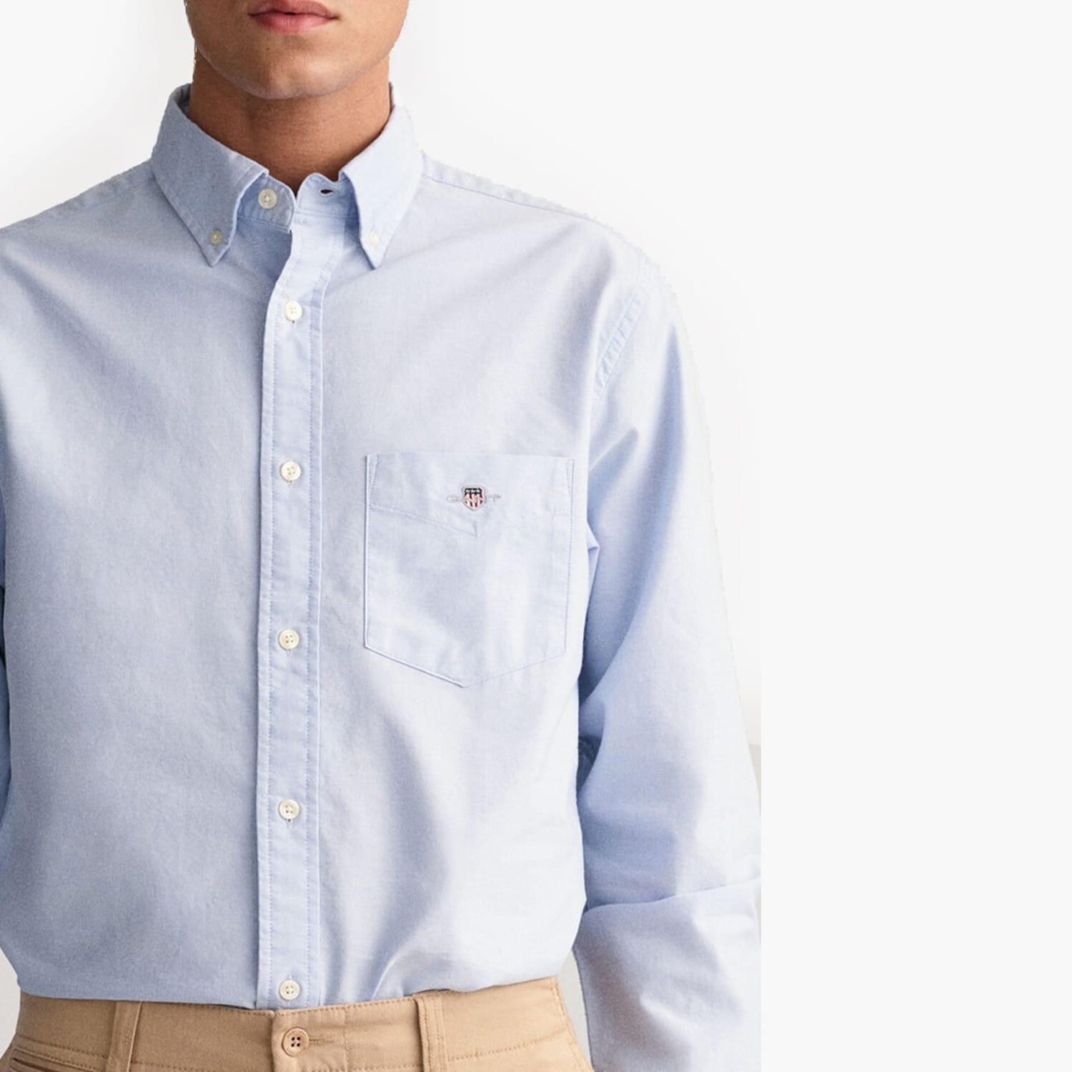Men Shirts Oxford.Shirt LightBlue Cotton GANT