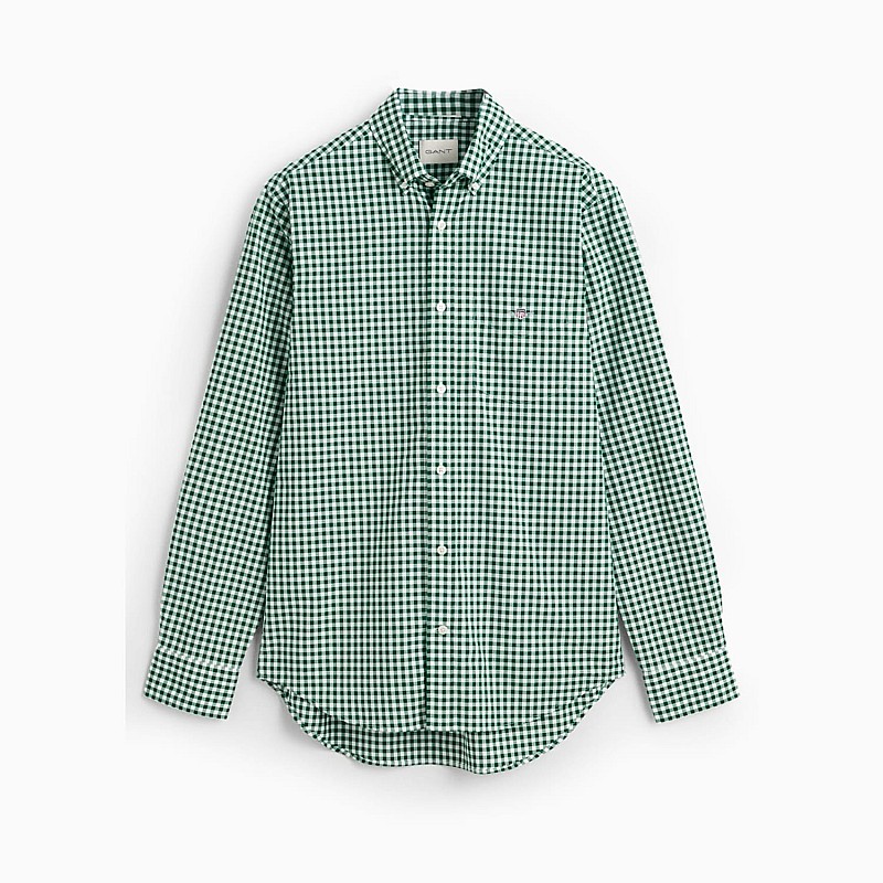 Men Shirts Pop.Gingham Green Cotton GANT