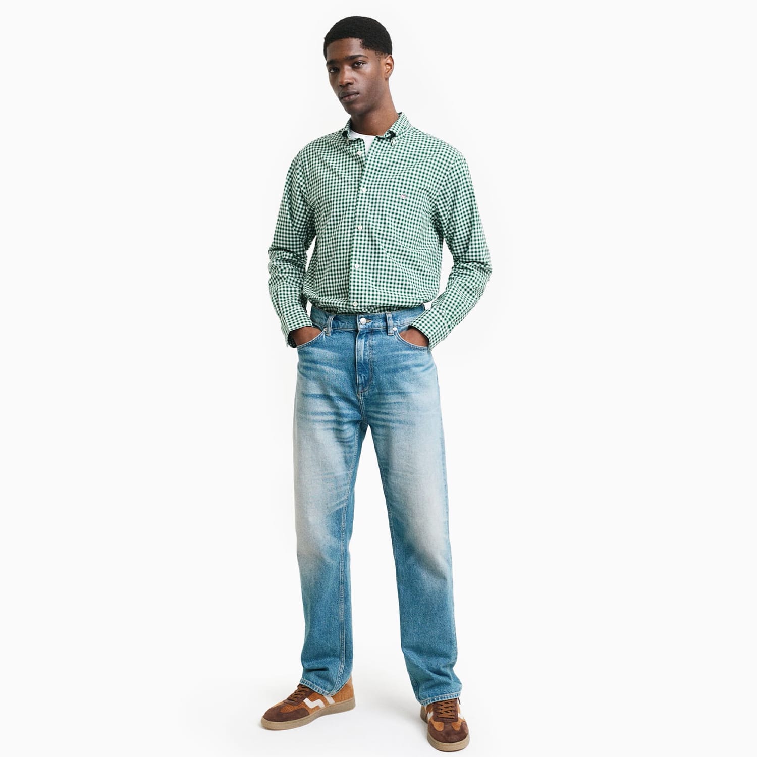 Men Shirts Pop.Gingham Green Cotton GANT Men Shirts Pop.Gingham Green Cotton GANT