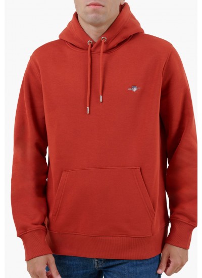 Ανδρικά Φούτερ Sh.Hoodie Σκούρο Μπλε Βαμβάκι GANT
