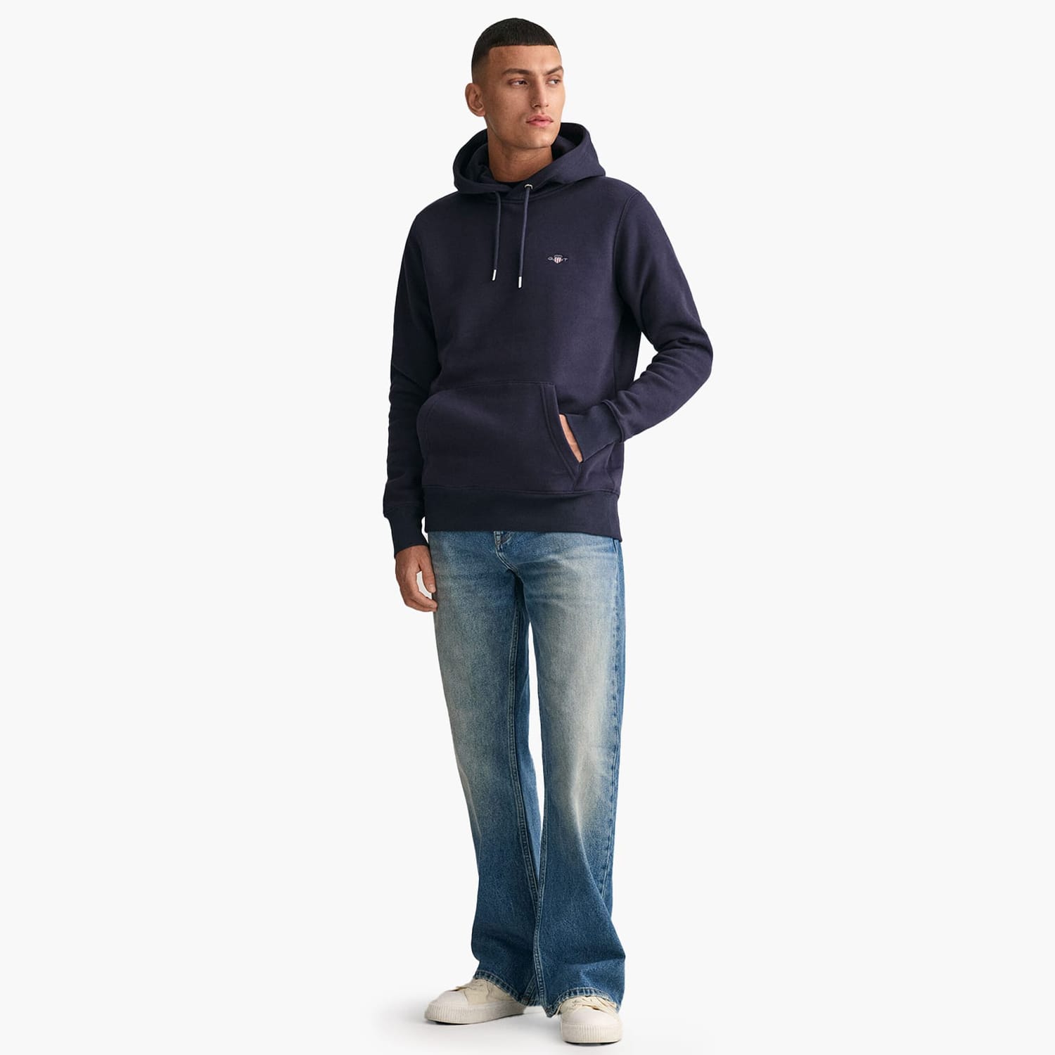 Ανδρικά Φούτερ Sh.Hoodie Σκούρο Μπλε Βαμβάκι GANT Ανδρικά Φούτερ Sh.Hoodie Σκούρο Μπλε Βαμβάκι GANT