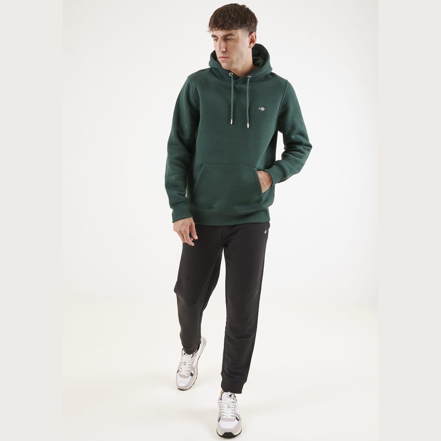 Men's Footer Sh.Hoodie Green Cotton GANT Men's Footer Sh.Hoodie Green Cotton GANT