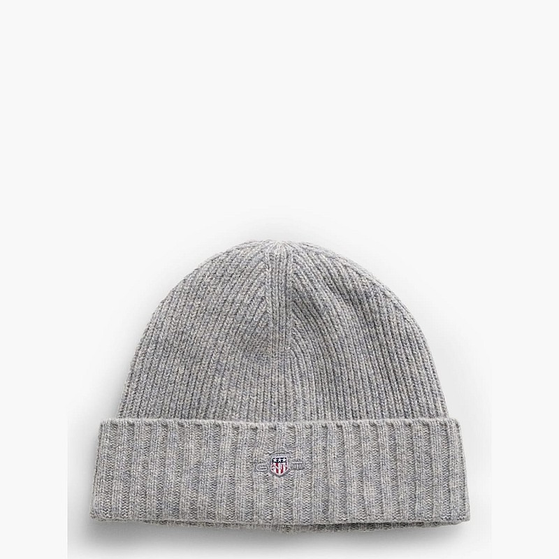 Men Caps Shield.Beanie Grey Wool GANT