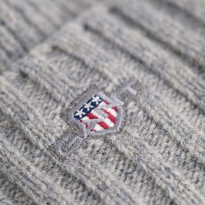 Men Caps Shield.Beanie Grey Wool GANT