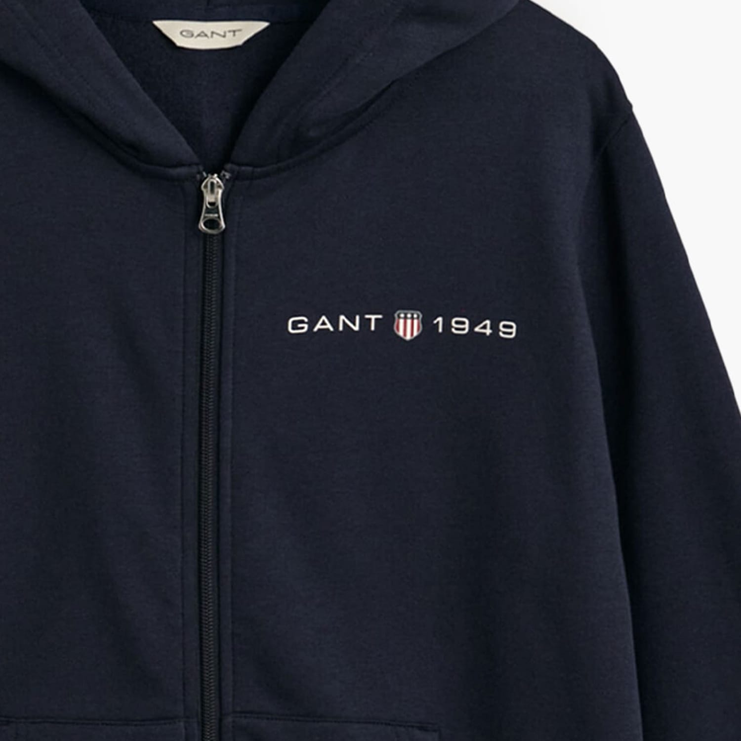 Γυνακεία Πλεκτά - Ζακέτες Shield.Hoodie Σκούρο Μπλε Βαμβάκι GANT