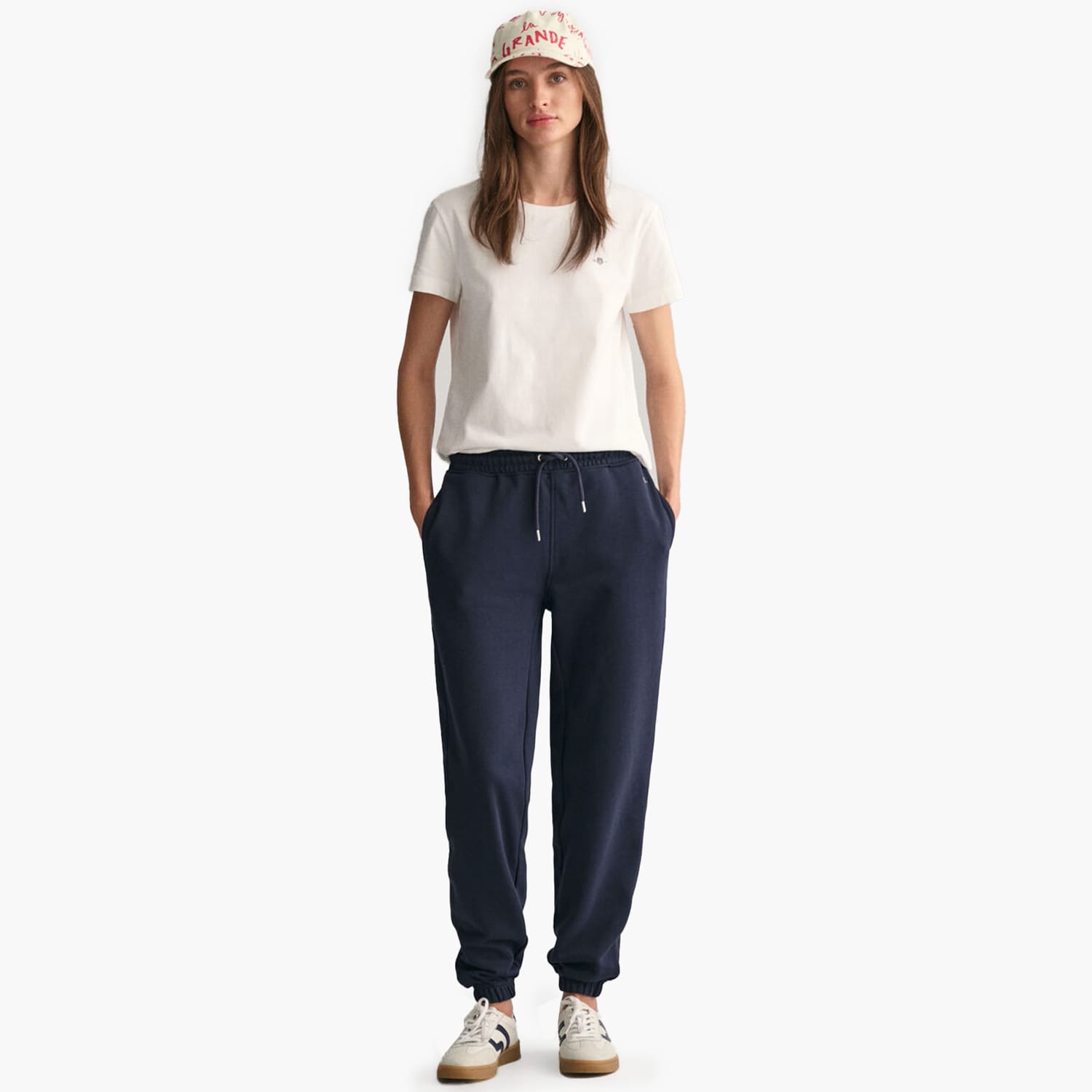 Women Trousers Shield.Pants DarkBlue Cotton GANT