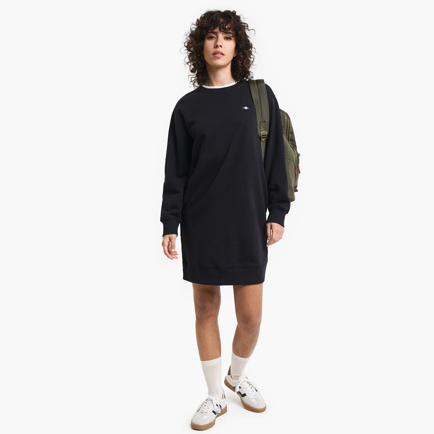 Γυναικεία Φορέματα - Ολόσωμες Φόρμες Sweat.Dress Μαύρο Βαμβάκι GANT Γυναικεία Φορέματα - Ολόσωμες Φόρμες Sweat.Dress Μαύρο Βαμβάκι GANT