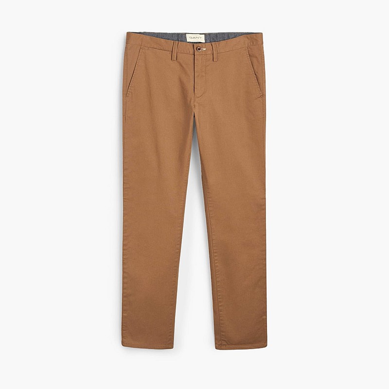 Ανδρικά Παντελόνια Twill.Chino Καφέ Βαμβάκι GANT
