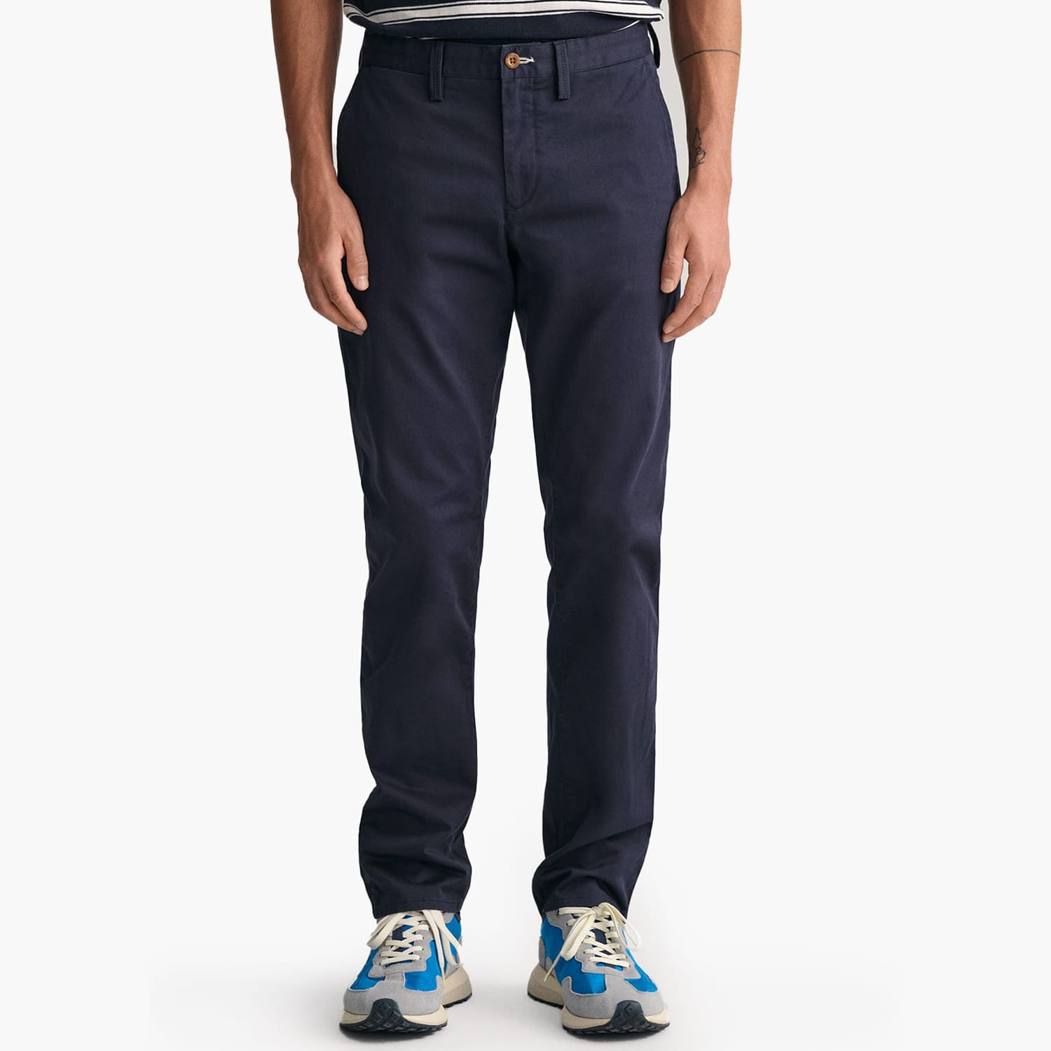 Ανδρικά Παντελόνια Twill.Chino Σκούρο Μπλε Βαμβάκι GANT