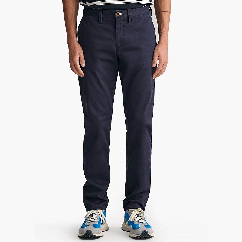Ανδρικά Παντελόνια Twill.Chino Σκούρο Μπλε Βαμβάκι GANT