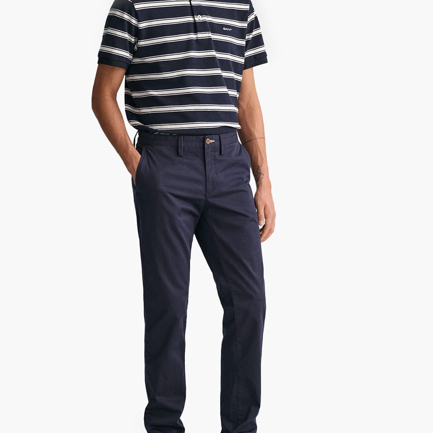 Ανδρικά Παντελόνια Twill.Chino Σκούρο Μπλε Βαμβάκι GANT Ανδρικά Παντελόνια Twill.Chino Σκούρο Μπλε Βαμβάκι GANT