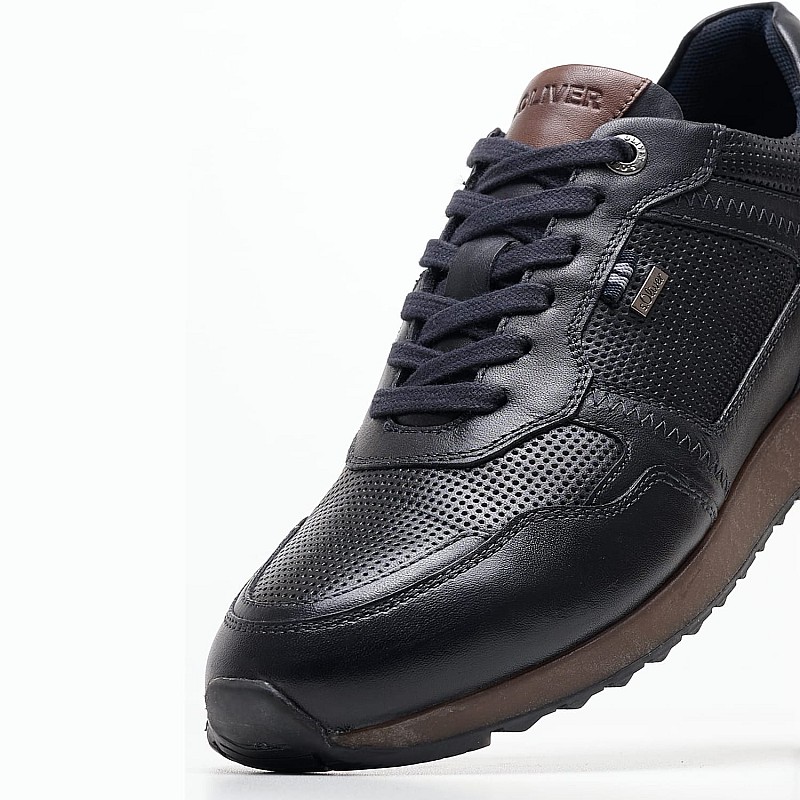Men Casual Shoes 13636 Blue Leather S.Oliver
