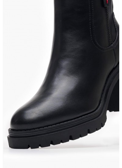 Γυναικεία Μποτάκια Pearl Μαύρο Δέρμα Steve Madden
