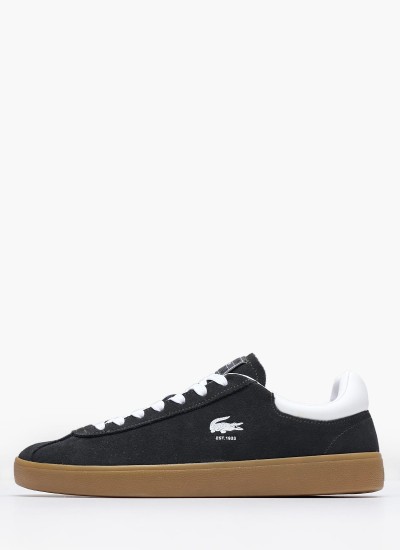 Ανδρικά Παπούτσια Casual L001.7Sma Μαύρο Δέρμα Lacoste